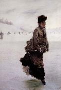 Giuseppe De Nittis La Patineuse oil